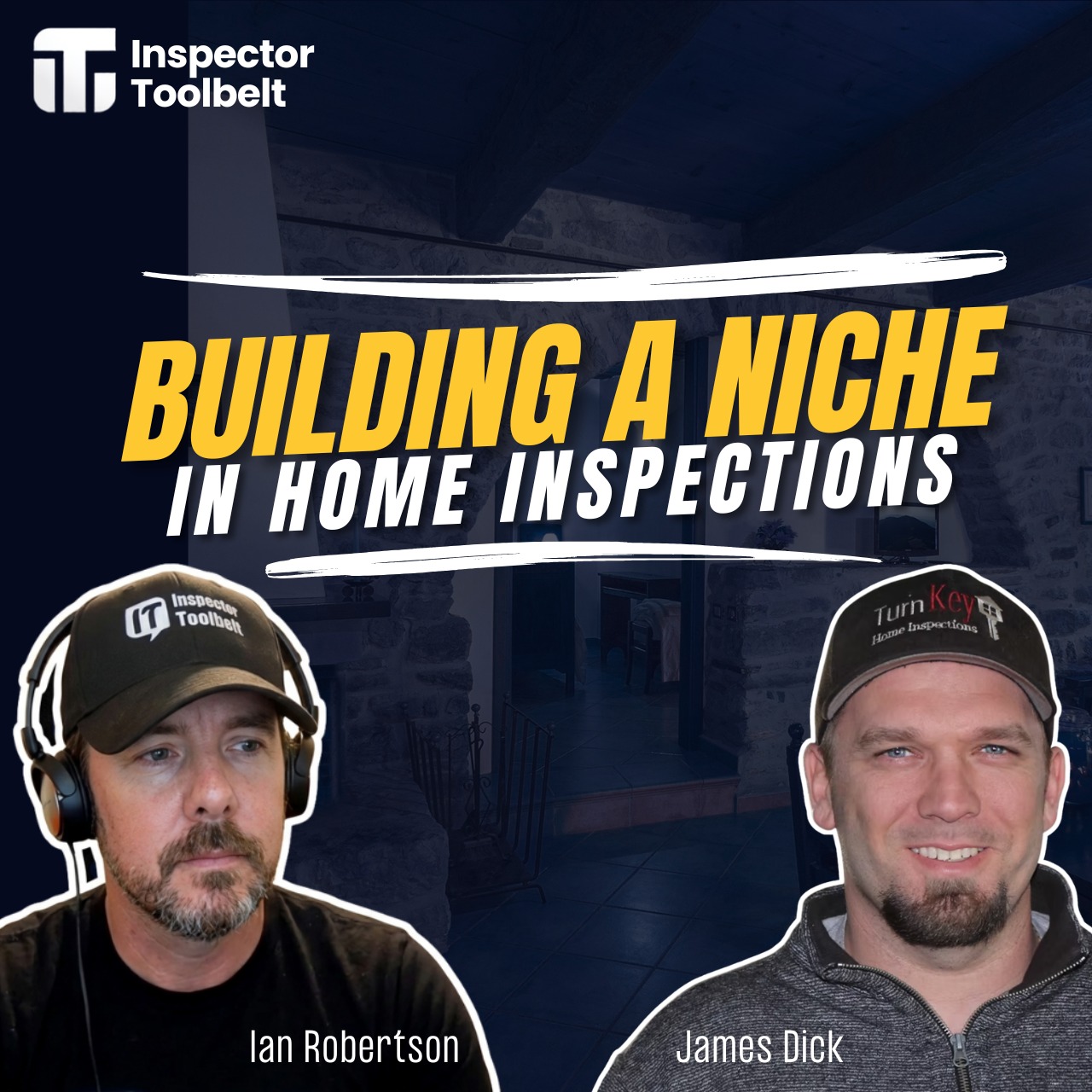 Ian Mayer of IM Home Inspections, left, and Inspector Toolbelt Talk host Ian Robertson, right, with the text “Million Dollar Success with Ian Mayer.”